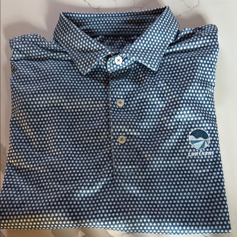 Loudmouth Blue Polka Dot Polo Shirt